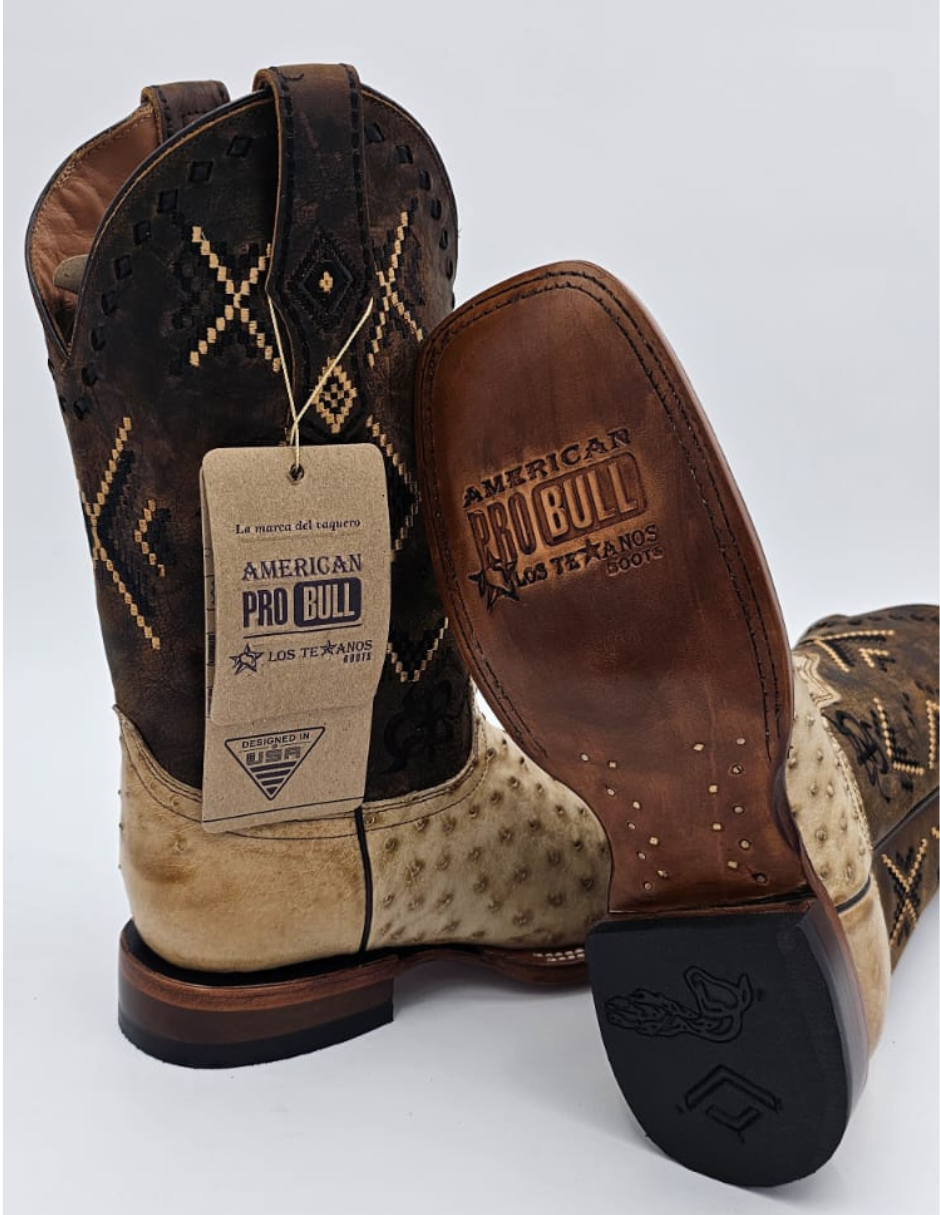 Handcrafted ostrich boot