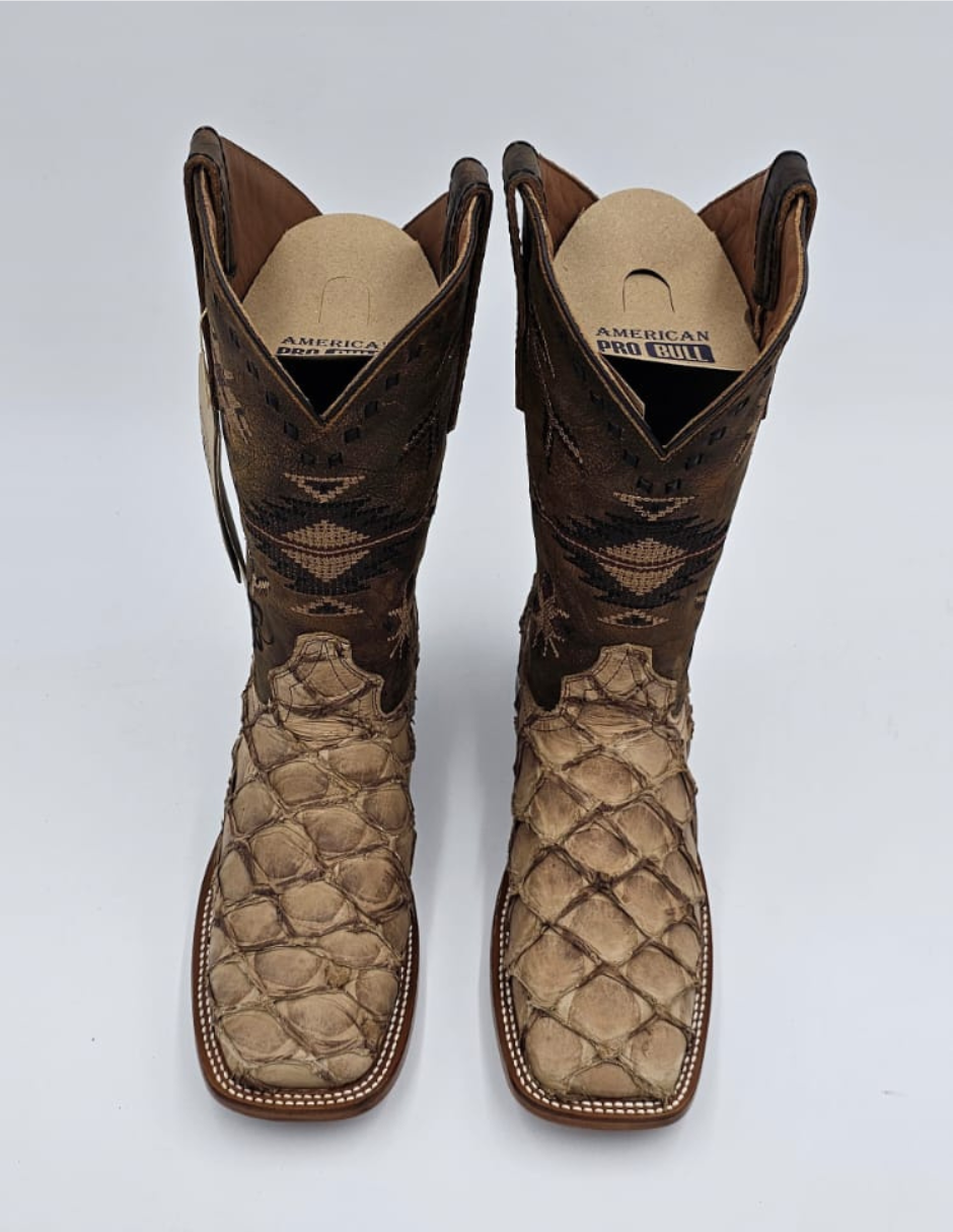 Handcrafted pirarucu fish-skin boot