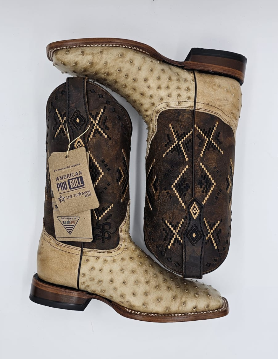 Handcrafted ostrich boot