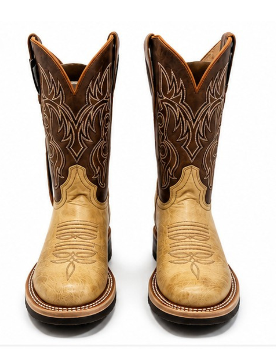 Handmade boot made from ostrich belly leather